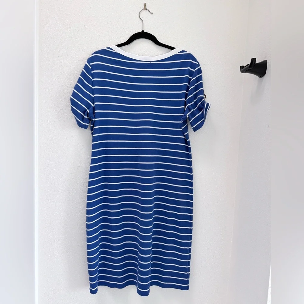 Lauren Ralph Lauren Blue & White Stripe Nautical Cotton Dress | XL - Picture 5 of 6